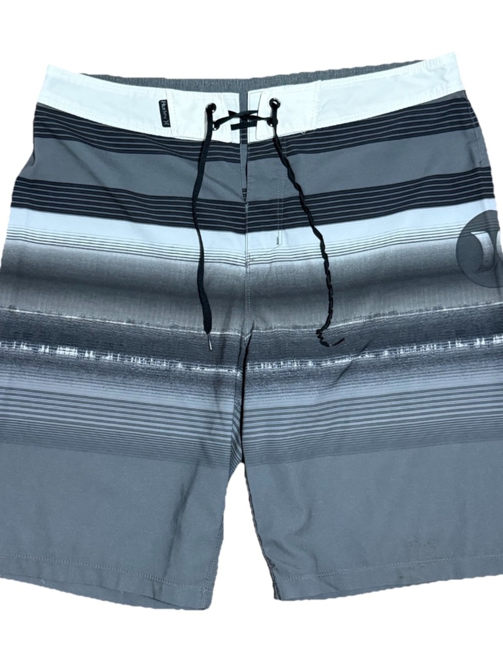 Mens Hurley Phantom Boardshorts Striped Multicolor Swim Size 30 Gray Black Surf